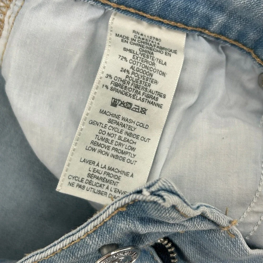 True Religion Billie Jeans Womens 31 Light‎ Blue Mid Rise Straight Leg Y2K Denim